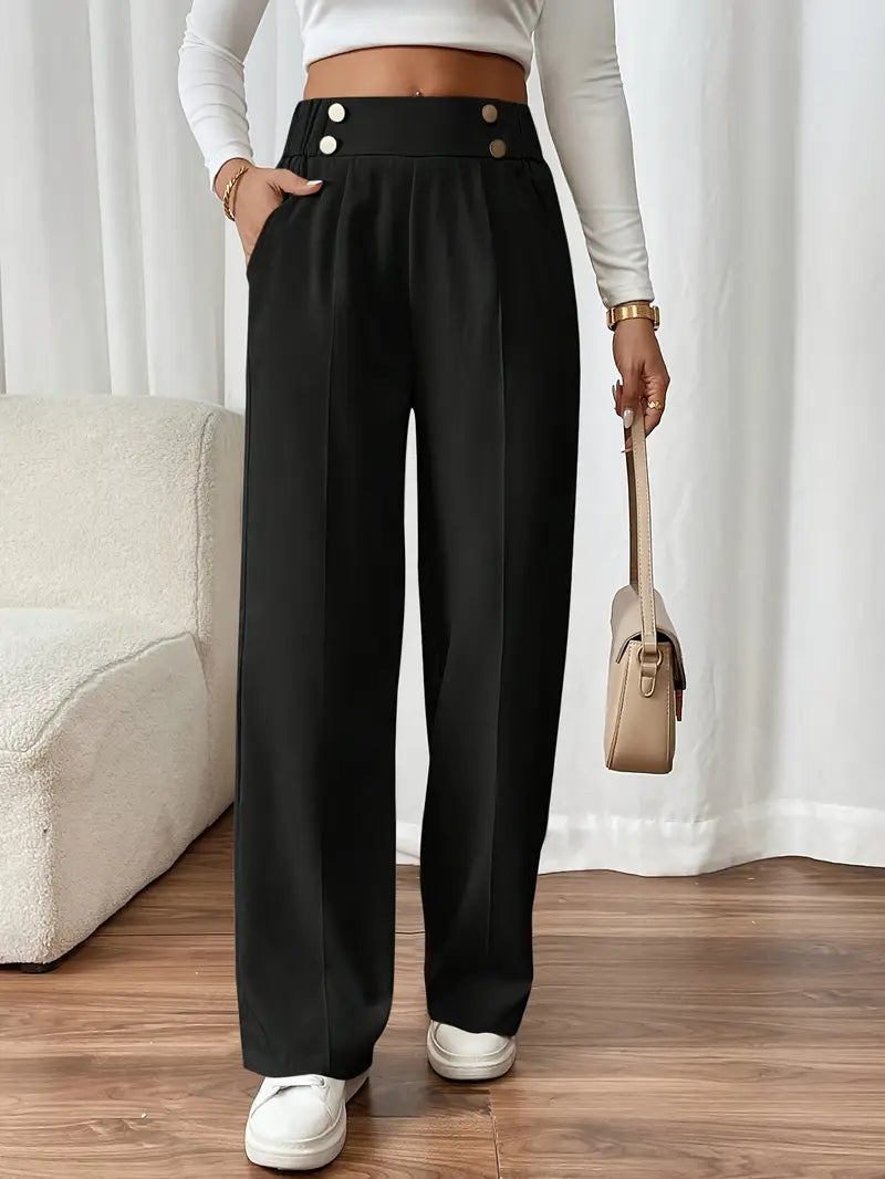 Orvella – Calça Confortável com Pernas Largas e Bolsos