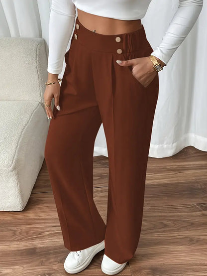 Orvella – Calça Confortável com Pernas Largas e Bolsos