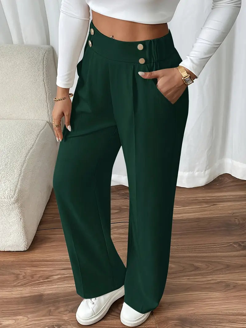 Orvella – Calça Confortável com Pernas Largas e Bolsos