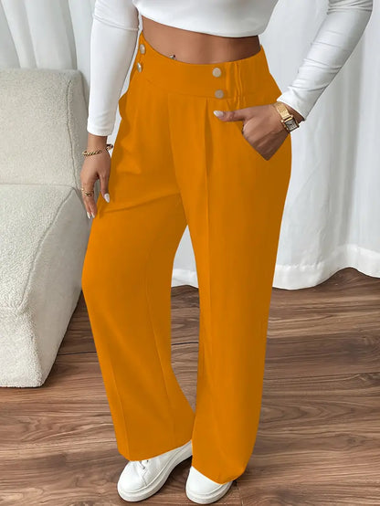 Orvella – Calça Confortável com Pernas Largas e Bolsos