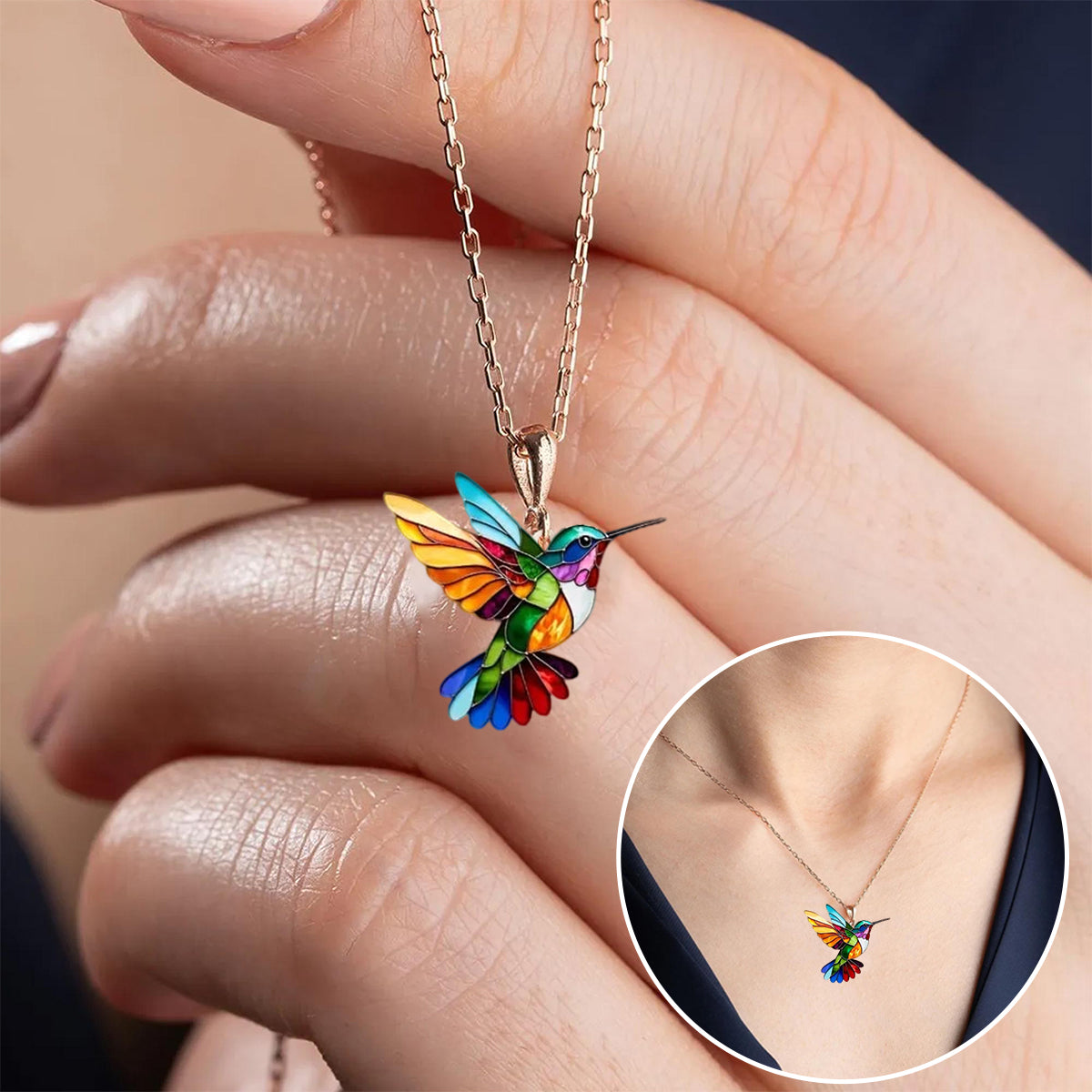 Alaina | Colar Elegante de Beija-Flor Colorido