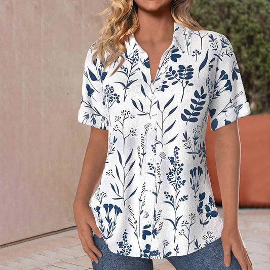 BETSY | BLUSA CASUAL COM ESTAMPA DE FOLHAS