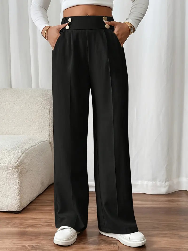 Orvella – Calça Confortável com Pernas Largas e Bolsos
