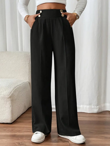 Orvella – Calça Confortável com Pernas Largas e Bolsos