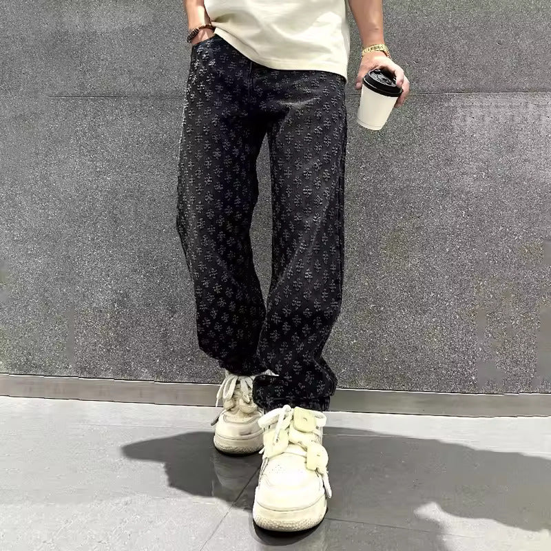 Calças de ganga Jacquard Denim