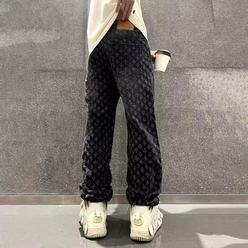 Calças de ganga Jacquard Denim