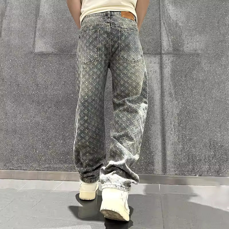 Calças de ganga Jacquard Denim