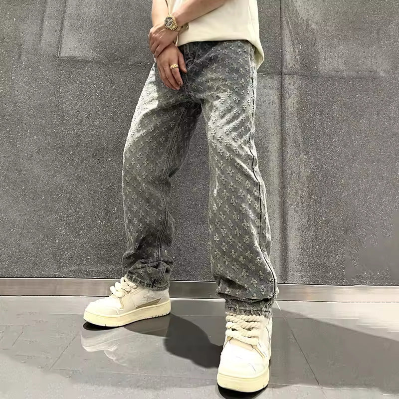 Calças de ganga Jacquard Denim