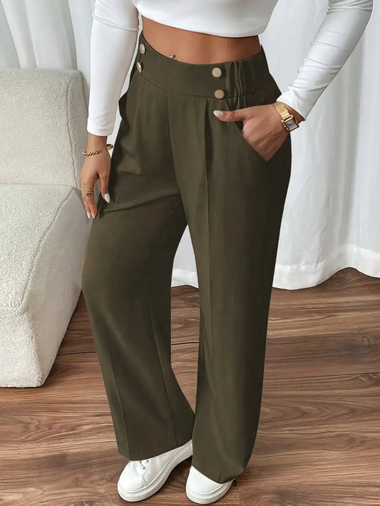 Orvella – Calça Confortável com Pernas Largas e Bolsos