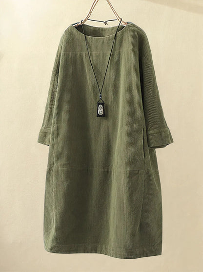 Lyla | Vestido Túnica de Veludo Cotelê