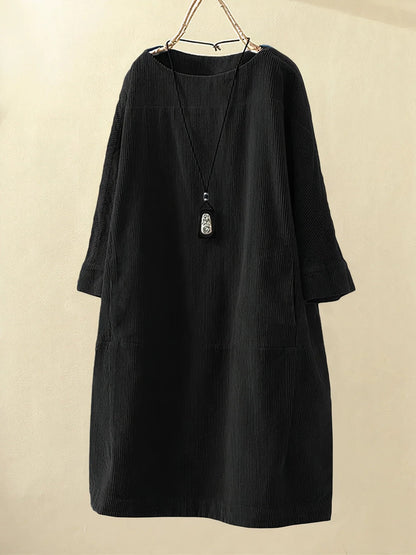 Lyla | Vestido Túnica de Veludo Cotelê