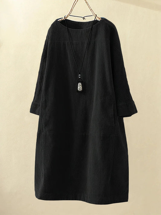 Lyla | Vestido Túnica de Veludo Cotelê