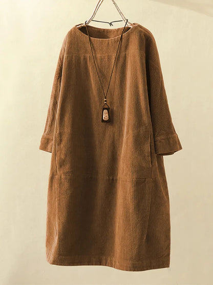 Lyla | Vestido Túnica de Veludo Cotelê