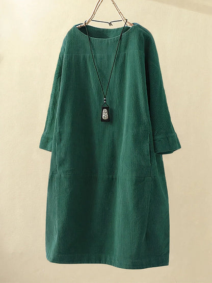 Lyla | Vestido Túnica de Veludo Cotelê