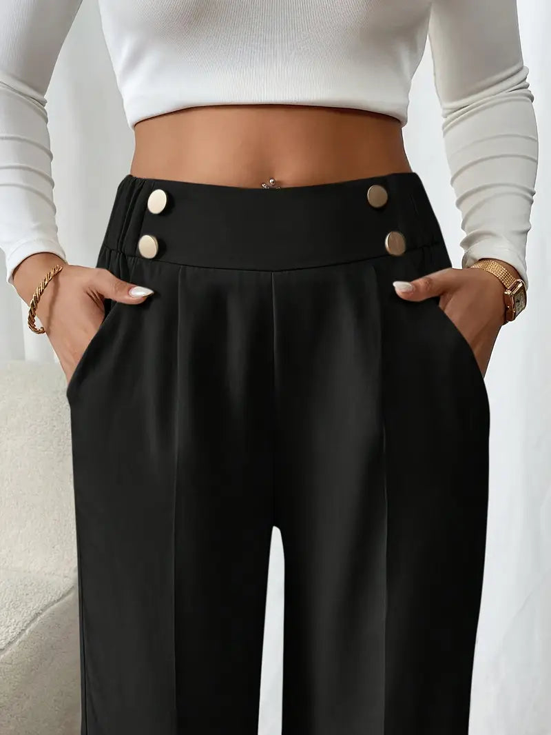 Orvella – Calça Confortável com Pernas Largas e Bolsos